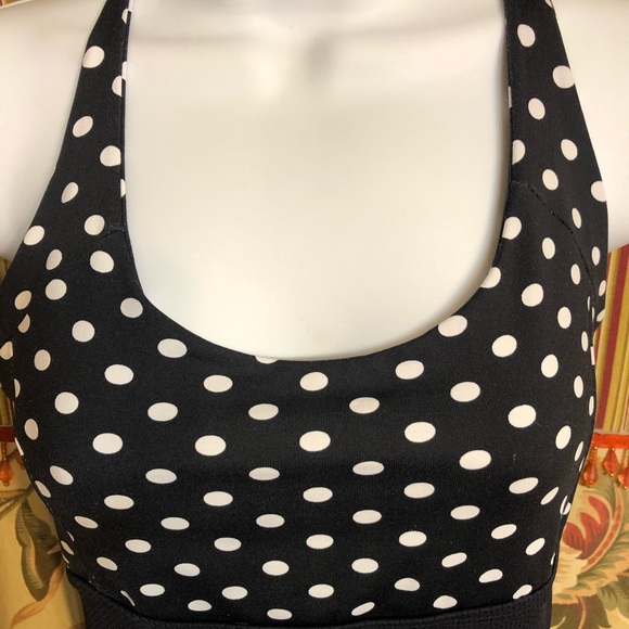 Black with White Polka Dot Workout Tank - Picture 3 of 8